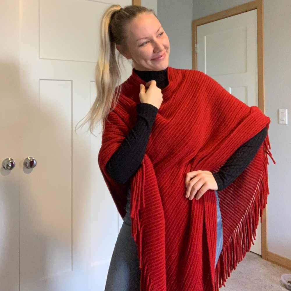 Gorgeous Red Poncho